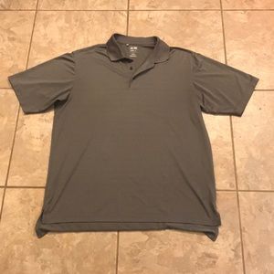 Adidas gray striped collared polo shirt